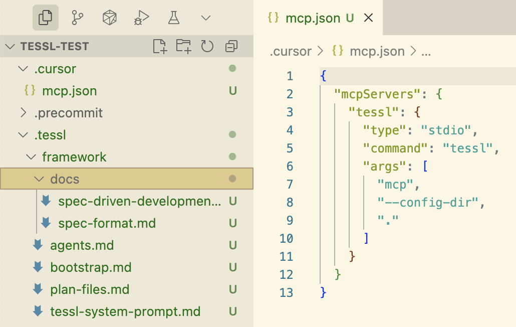 SDD Tessl File Setup Example